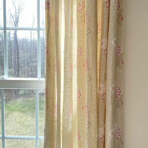 Annie Selke Lined Linen Floral Curtain Panels (4)